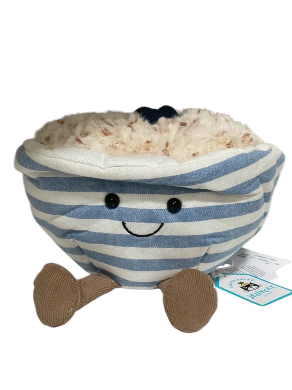Rare Jellycat Amuseables Bowl of Oats Plush Toy Breakfast Food Oatmeal Blueberry